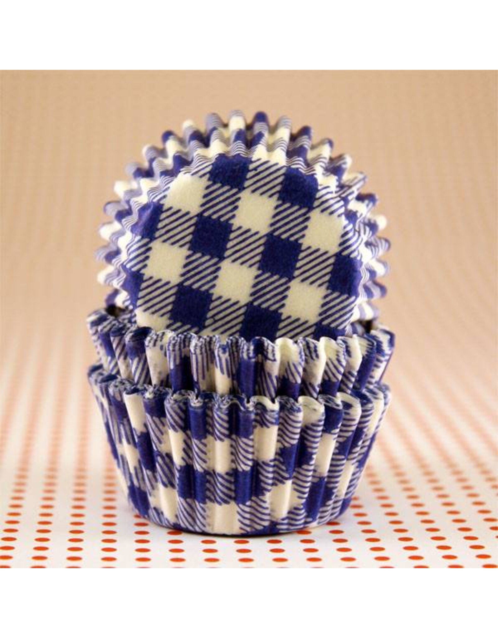 Blue Gingham Baking Cups Mini (40-50ct)