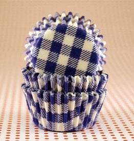 Blue Gingham Baking Cups Mini (40-50ct)