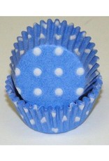 Blue (Light) Polka Dot Mini Baking Cups (40-50ct)