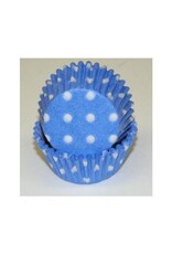 Blue (Light) Polka Dot Mini Baking Cups (40-50ct)