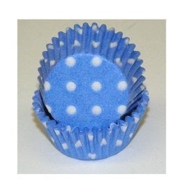 Blue (Light) Polka Dot Mini Baking Cups (40-50ct)