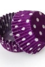Purple Polka Dot Baking Cups Mini (40-50ct)