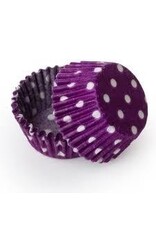 Purple Polka Dot Baking Cups Mini (40-50ct)