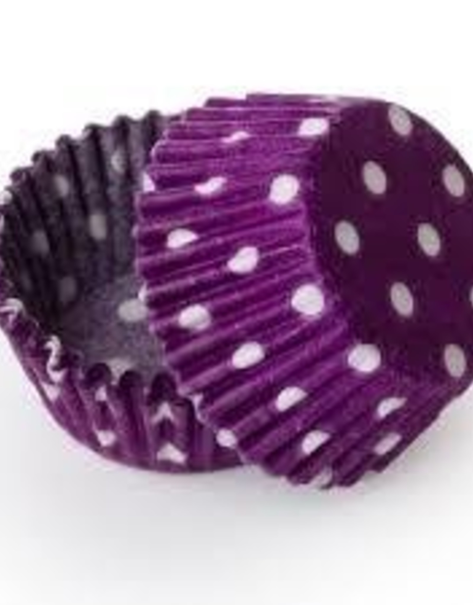 Purple Polka Dot Baking Cups Mini (40-50ct)
