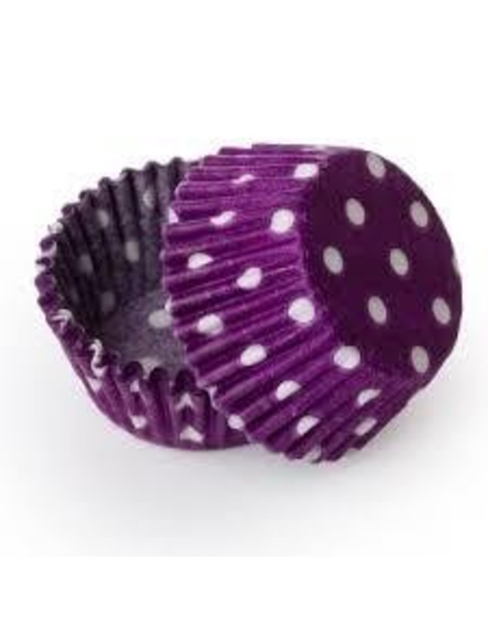 Purple Polka Dot Baking Cups Mini (40-50ct)
