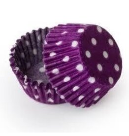 Purple Polka Dot Baking Cups Mini (40-50ct)