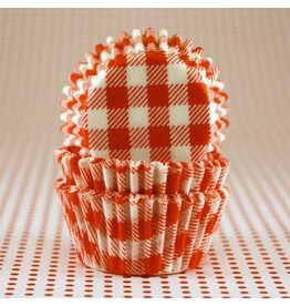 Orange Gingham Baking Cups Mini (40-50ct)