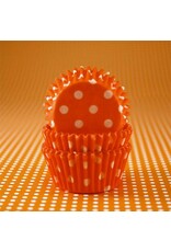 Orange Polka Dot Baking Cups Mini (40-50ct)