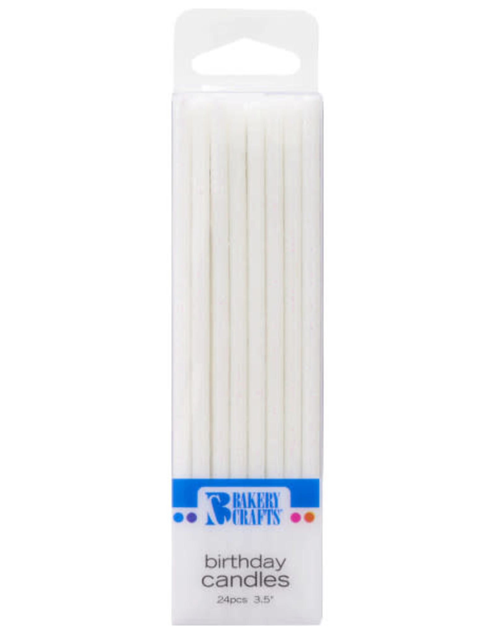 Slim Glitter Candles (White) 24ct.