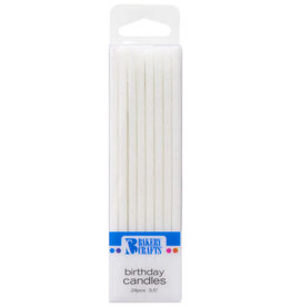 Slim Glitter Candles (White) 24ct.