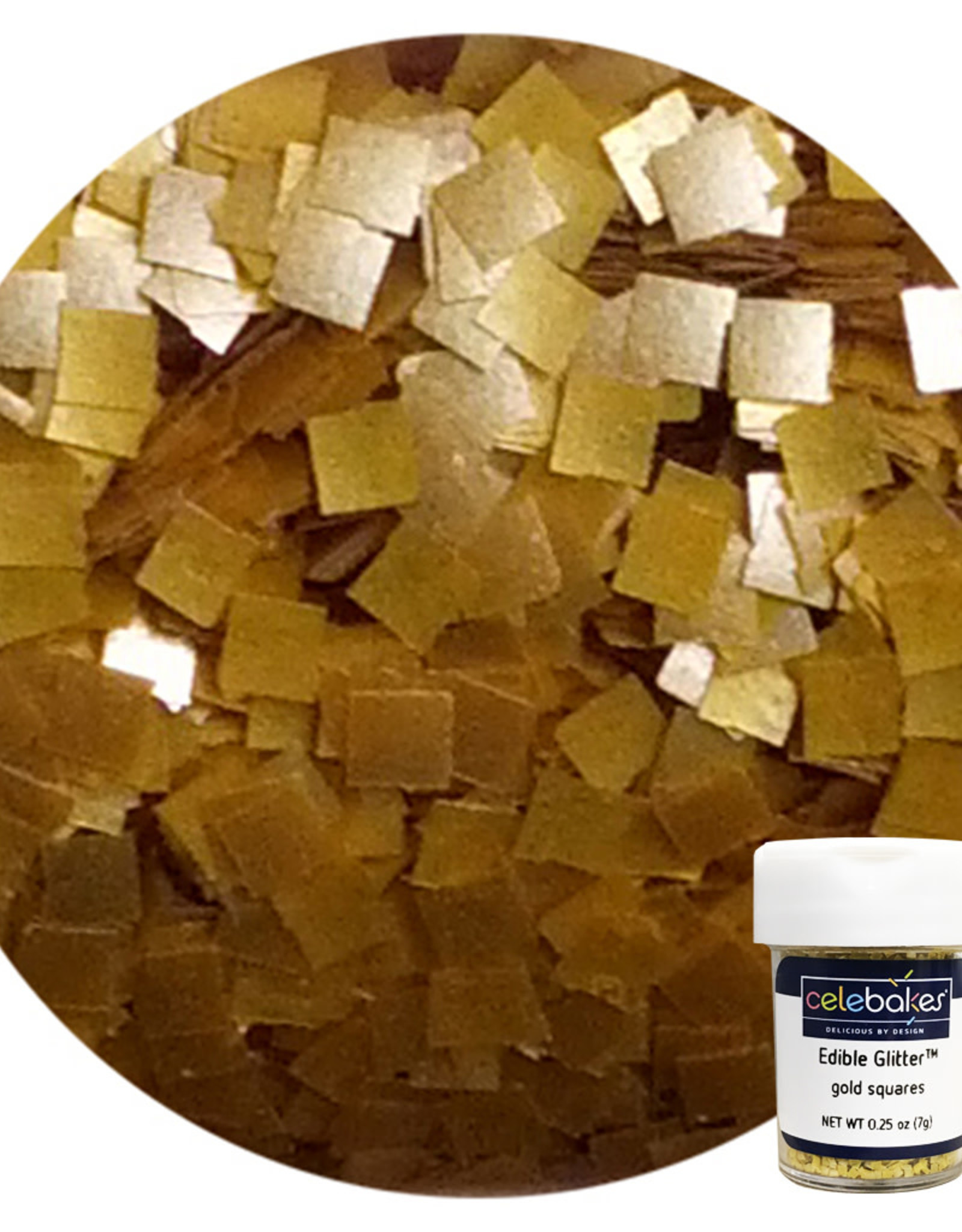 Square Edible Glitter 1/4 oz. - GOLD