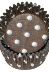 Brown Polka Dot Baking Cups Mini (40-50ct)