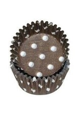 Brown Polka Dot Baking Cups Mini (40-50ct)