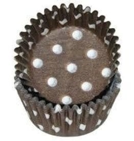 Brown Polka Dot Baking Cups Mini (40-50ct)