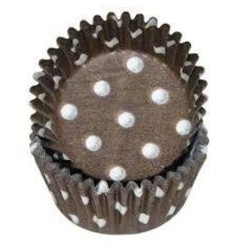 Brown Polka Dot Baking Cups Mini (40-50ct)