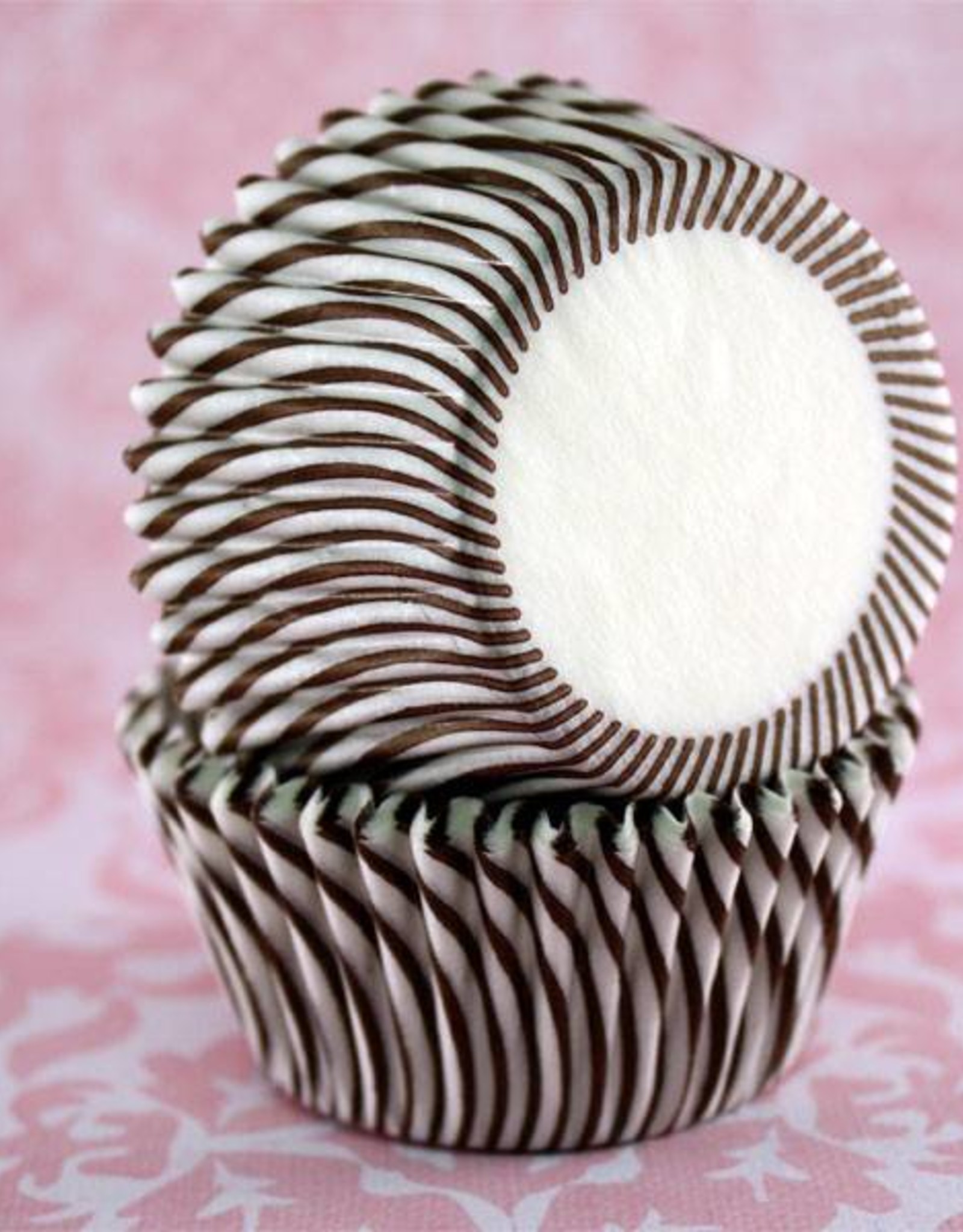 Brown Stripe Baking Cups