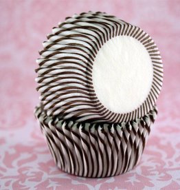 Brown Stripe Baking Cups