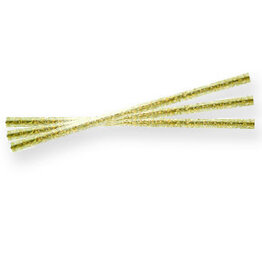 Gold Glitter Twist Ties (4") -25ct