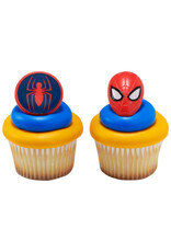 Spiderman Spider & Mask Cupcake Rings (12/pkg)