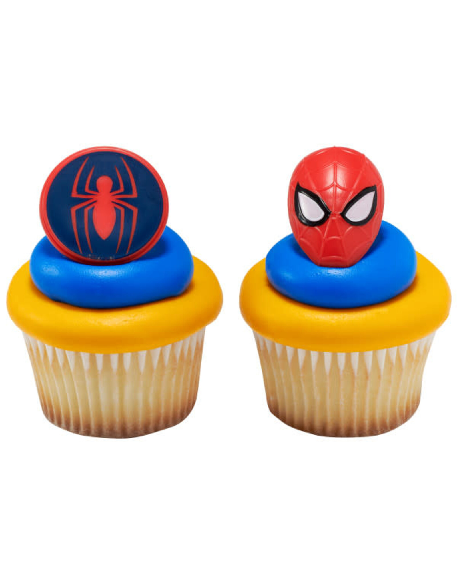 Spiderman Spider & Mask Cupcake Rings (12/pkg)