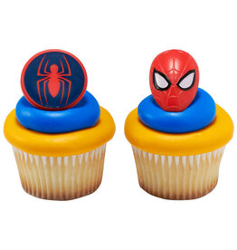Spiderman Spider & Mask Cupcake Rings (12/pkg)