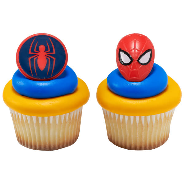 Decopac Spiderman Spider & Mask Cupcake Rings (12/pkg) - Sweet Baking Supply