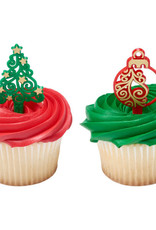 Decopac Tree and Ornament Icon Cupcake Picks(12/pkg)