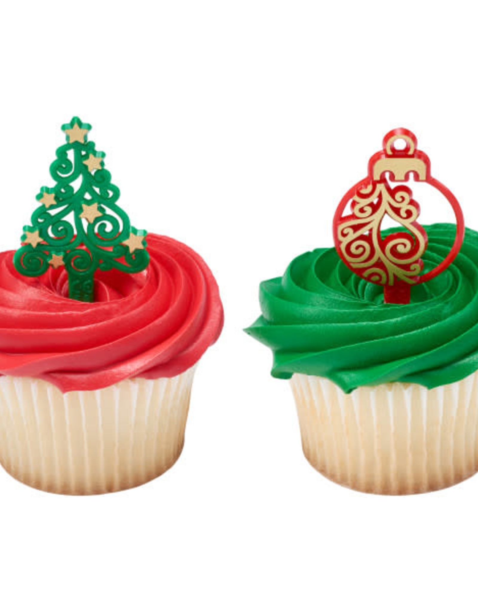 Tree and Ornament Icon Cupcake Picks(12/pkg)