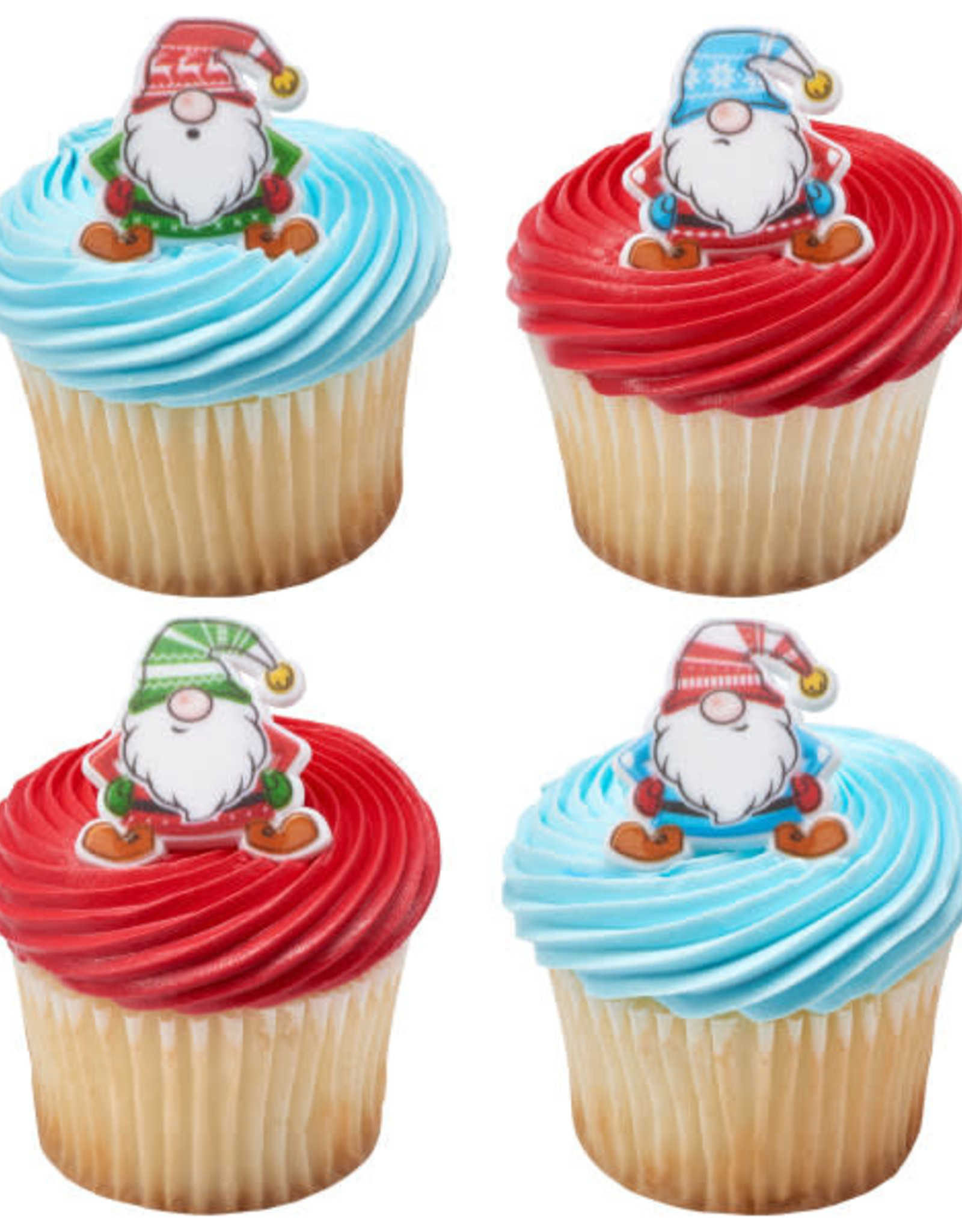 Holiday Gnome Cupcake Rings (12/pkg)