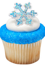 Hologram Snowflake Cupcake Rings (12/pkg)