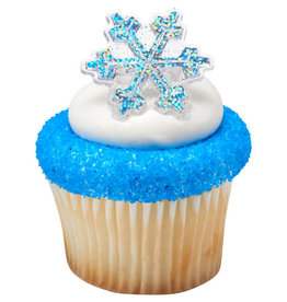 Hologram Snowflake Cupcake Rings (12/pkg)
