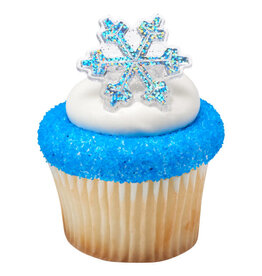 Hologram Snowflake Cupcake Rings (12/pkg)