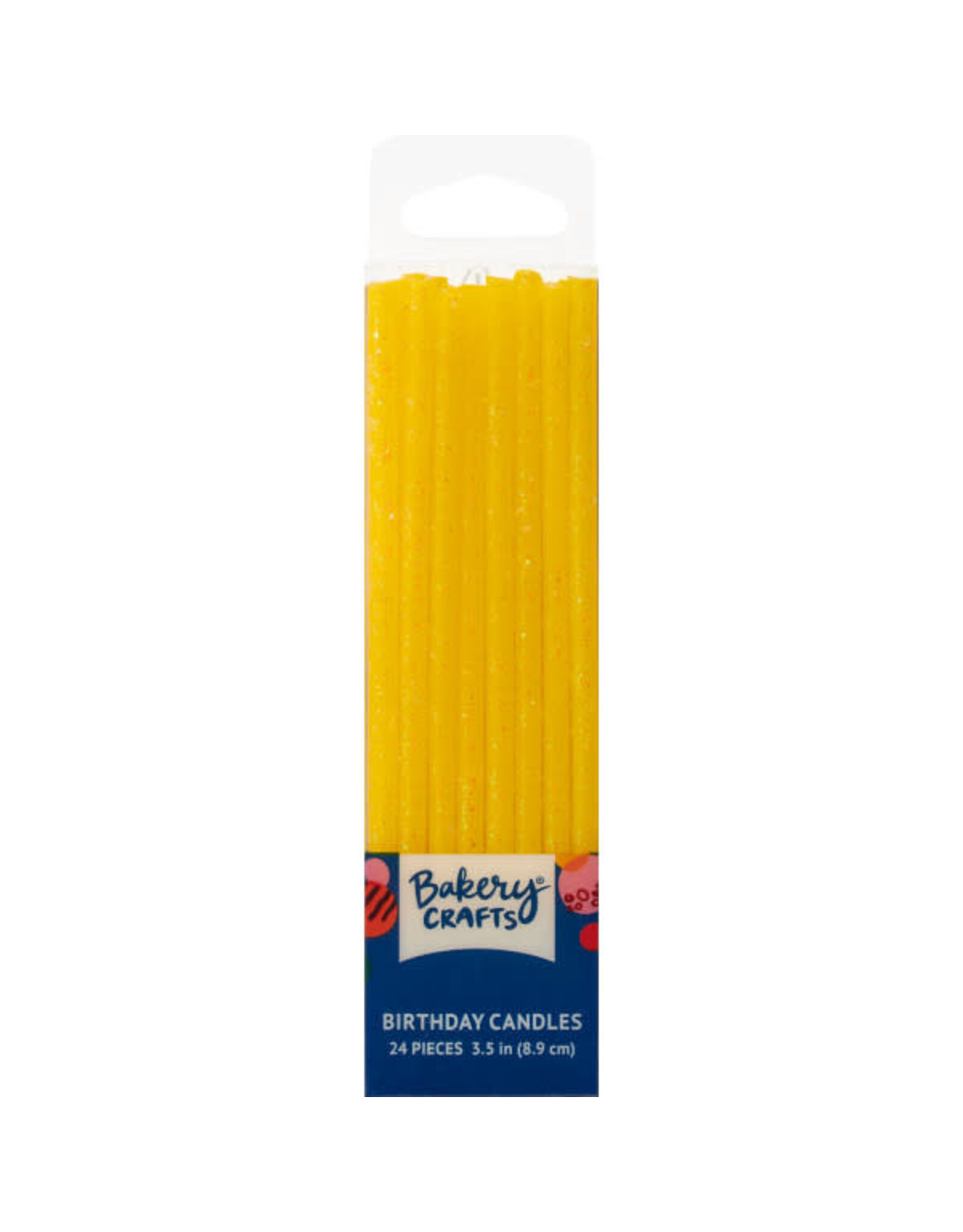 Slim Glitter Candles (Yellow) 3.5" - 24 ct.