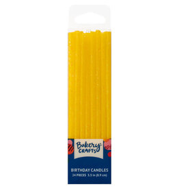 Slim Glitter Candles (Yellow) 3.5" - 24 ct.