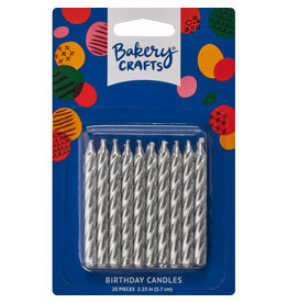 Silver Spiral Candles (20pc)