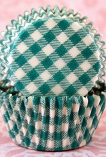 Green Gingham Baking Cups Mini (40-50ct)