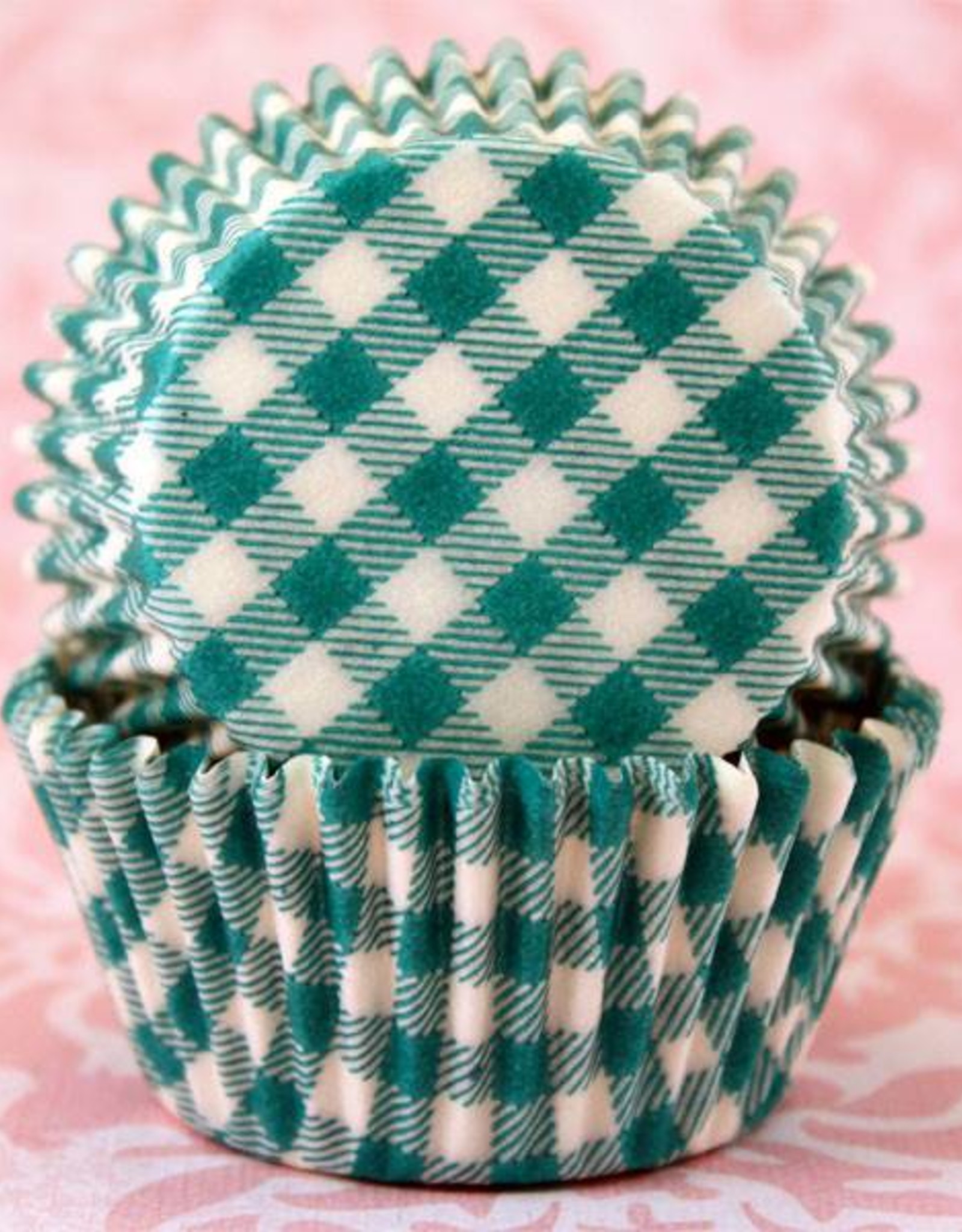 Green Gingham Baking Cups Mini (40-50ct)