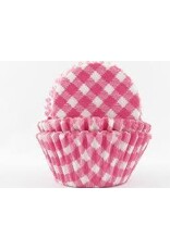 Hot Pink Gingham Baking Cups Mini (40-50ct)