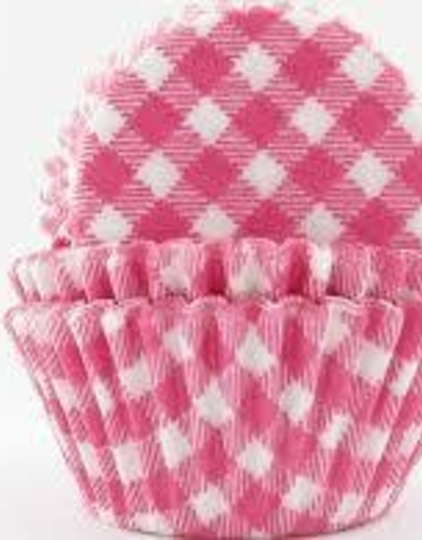 Hot Pink Gingham Baking Cups Mini (40-50ct)