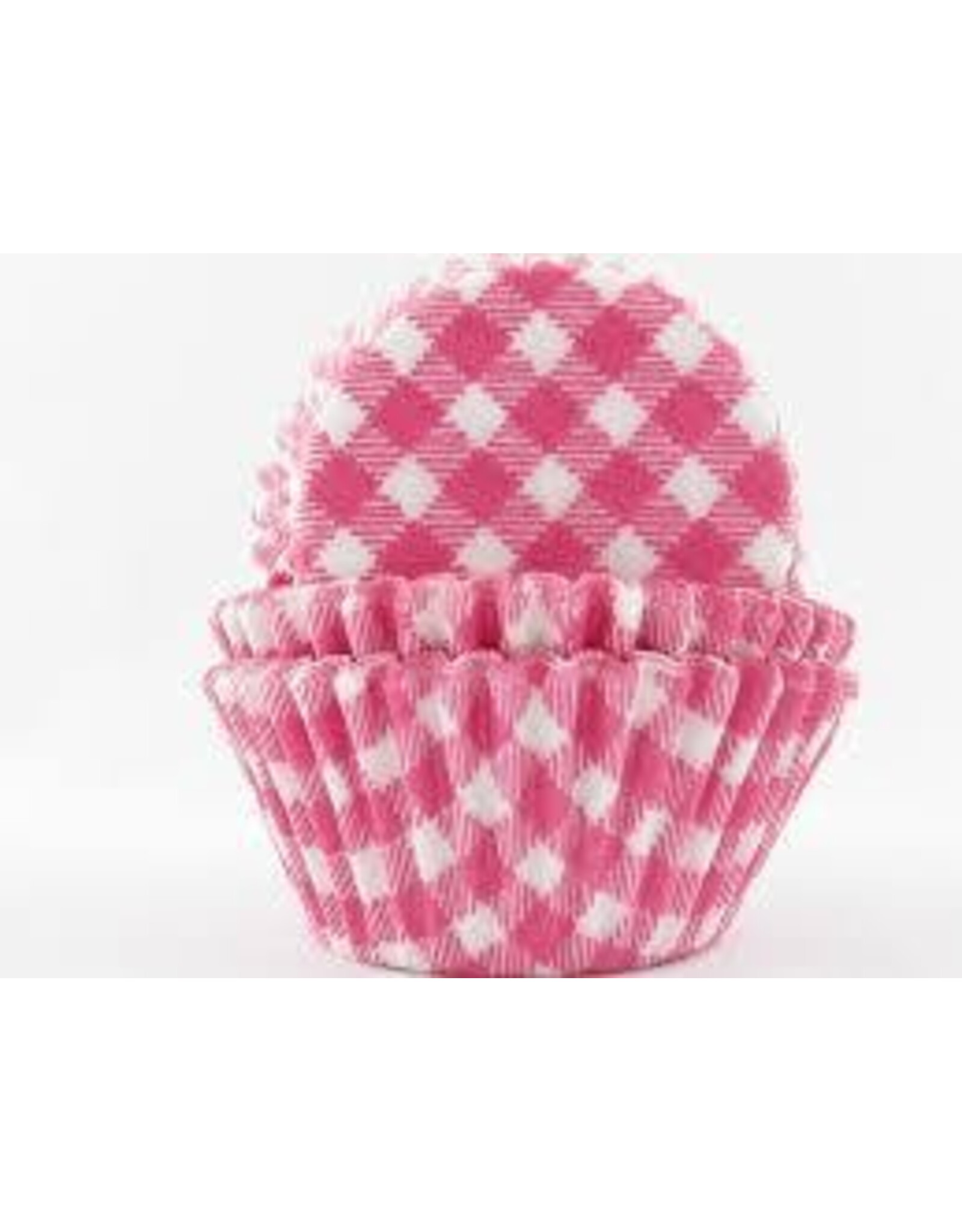 Hot Pink Gingham Baking Cups Mini (40-50ct)
