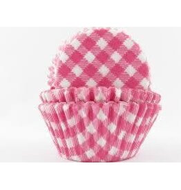 Hot Pink Gingham Baking Cups Mini (40-50ct)