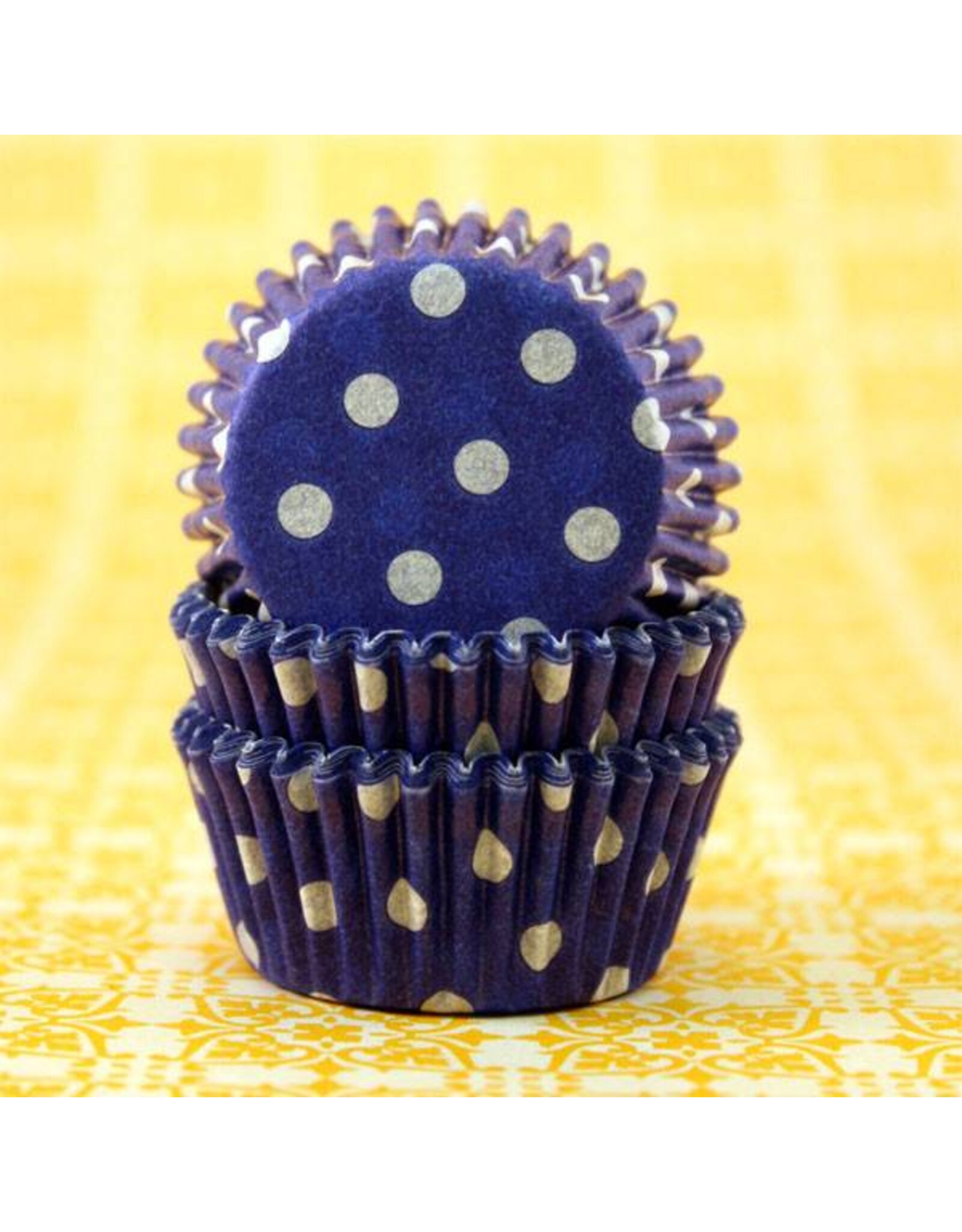 Blue Polka Dot Baking Cups Mini (40-50ct)