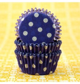 Blue Polka Dot Baking Cups Mini (40-50ct)