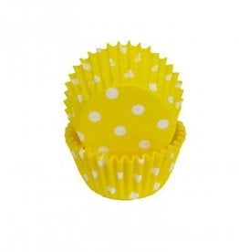 Yellow Polka Dot Baking Cups Mini (40-50ct)