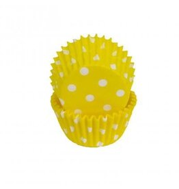 Yellow Polka Dot Baking Cups Mini (30-40 ct)