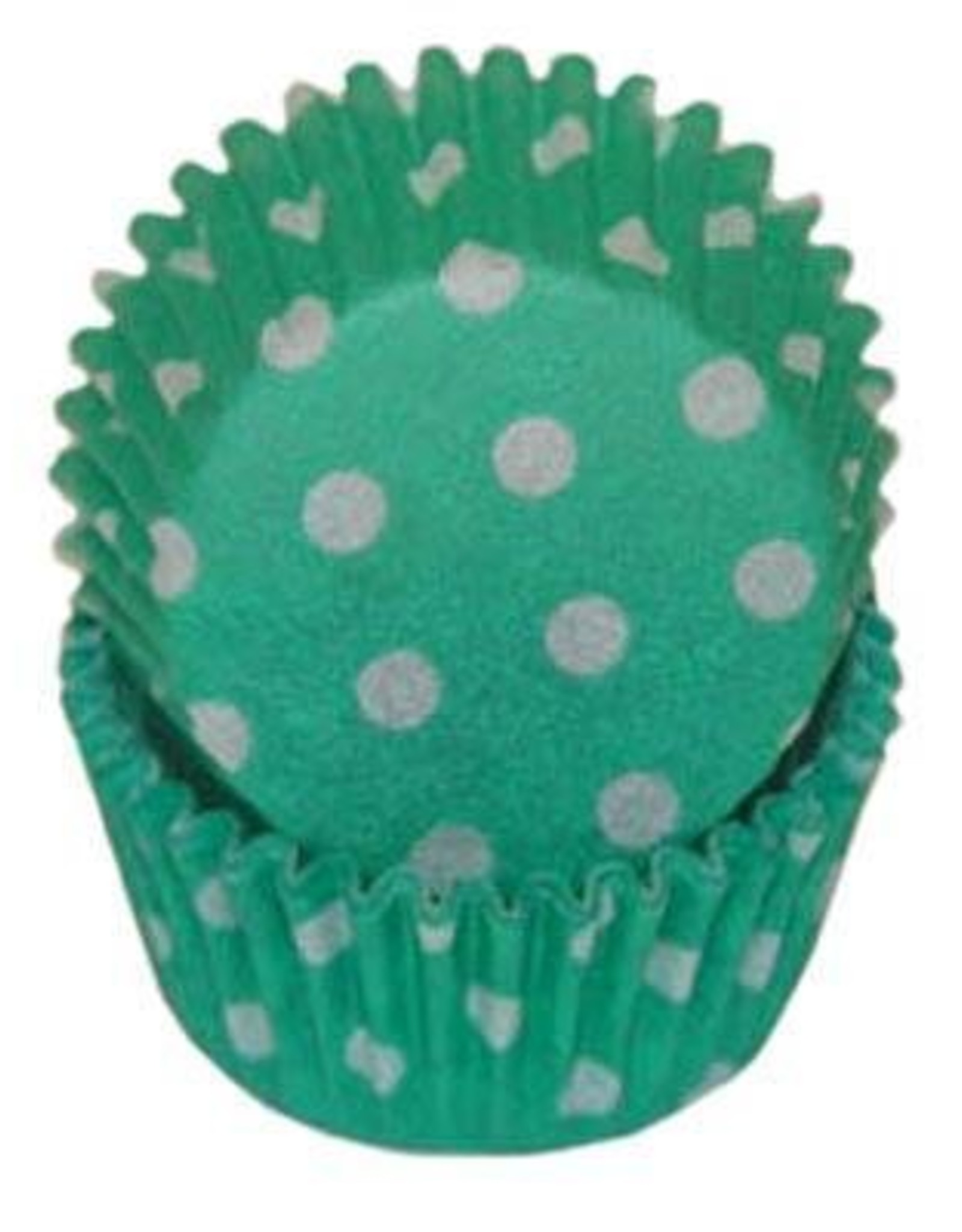 Green Polka Dot Baking Cups Mini (40-50ct)