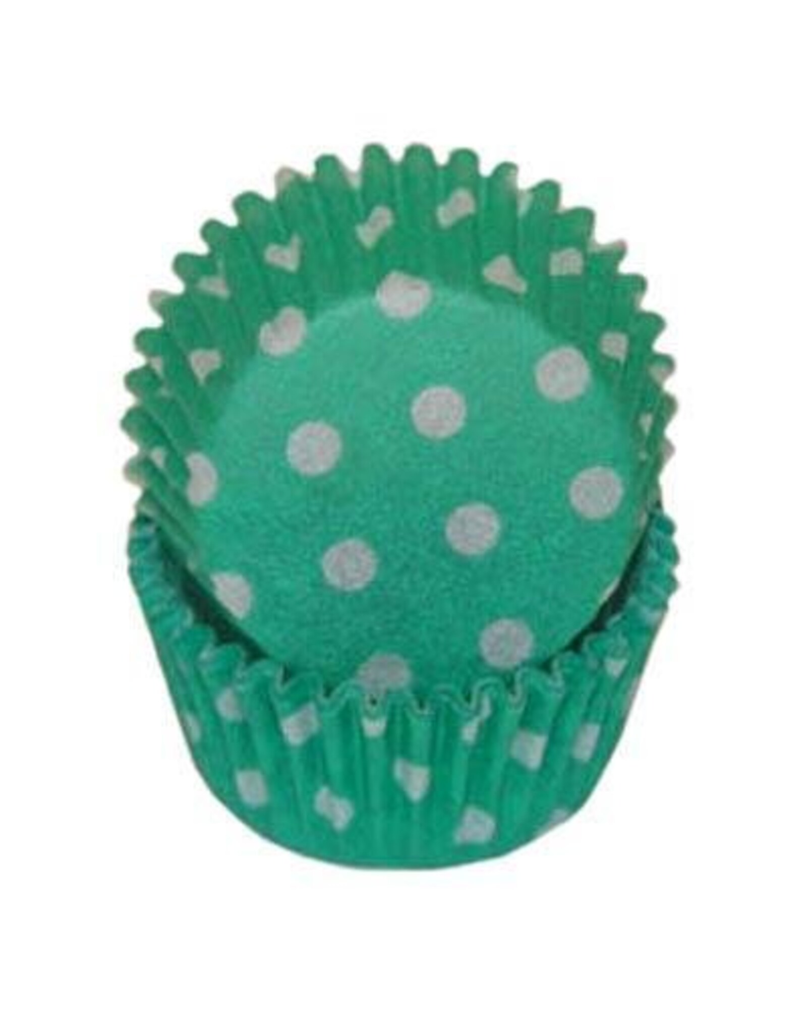 Green Polka Dot Baking Cups Mini (40-50ct)