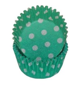 Green Polka Dot Baking Cups Mini (40-50ct)