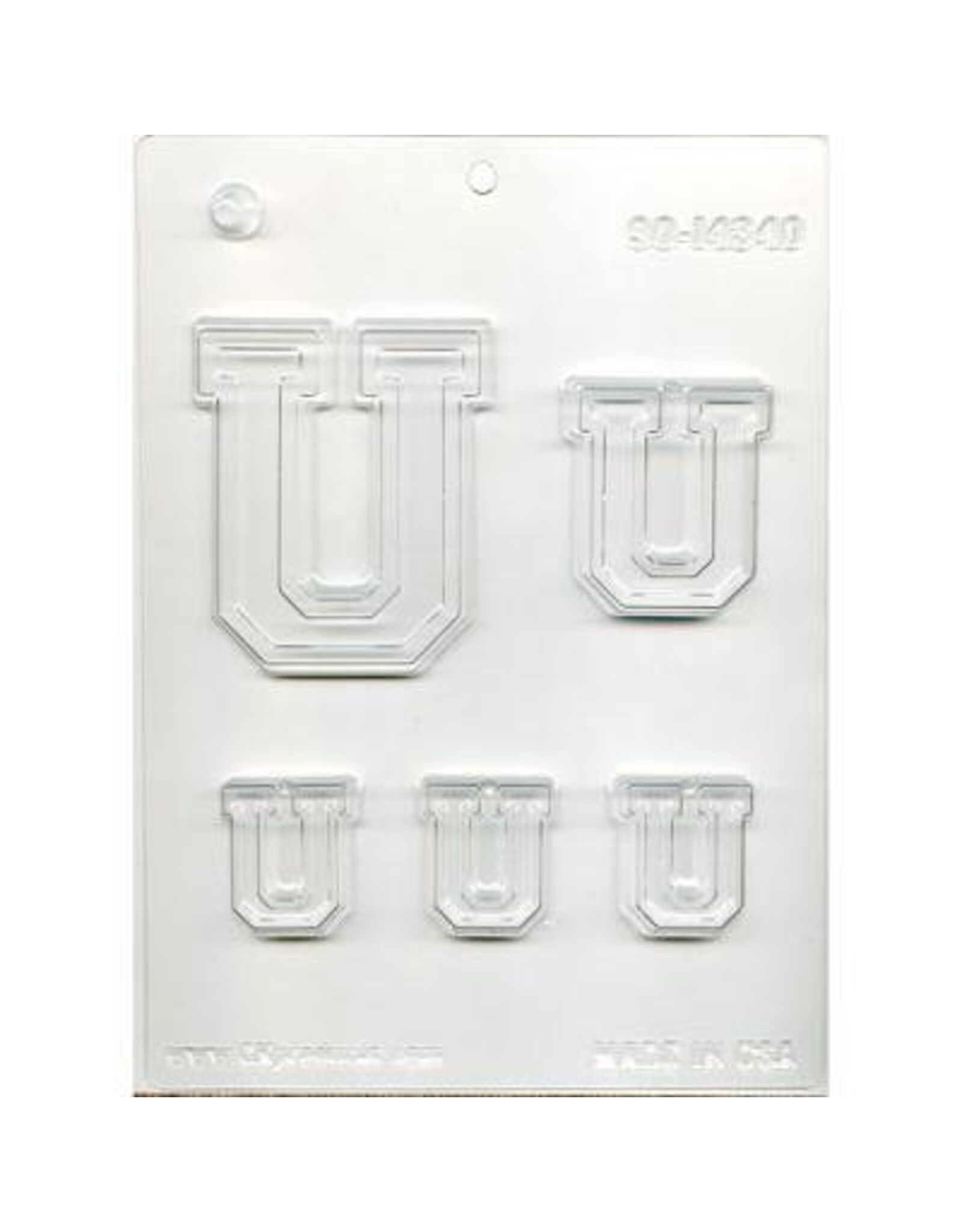COLLEGIATE LETTER "U" CHOC MOLD