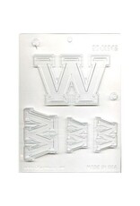 COLLEGIATE LETTER "W" CHOC MOLD